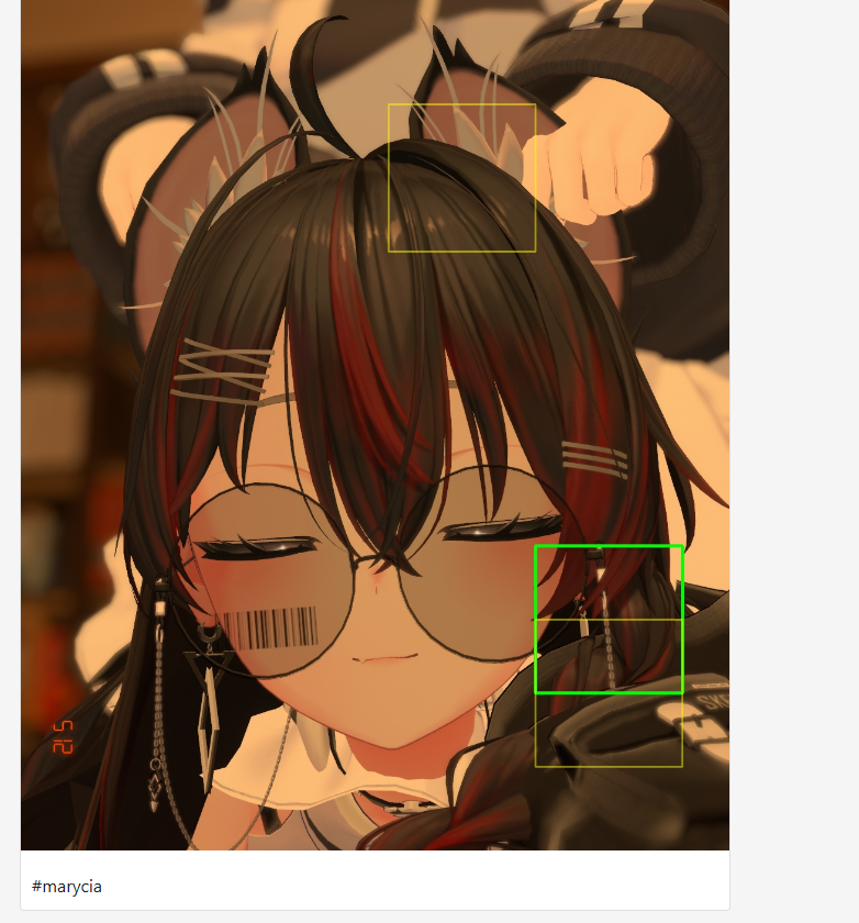 本来のタグは「#shinano」になるべきなのに「#marycia」になっている。当然不正解